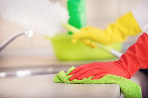 Stain removal from a fabric sofa during upholstery cleaning